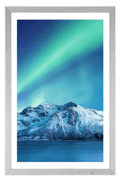 Poster cu passepartout aurora polară arctică