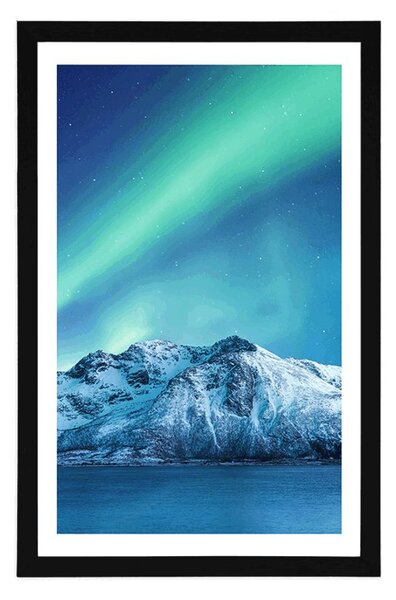 Poster cu passepartout aurora polară arctică