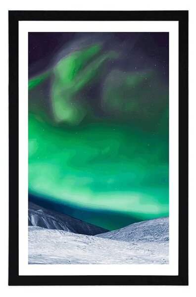 Poster cu passepartout aurora polară pe cer