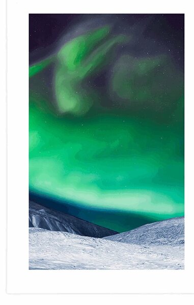 Poster cu passepartout aurora polară pe cer