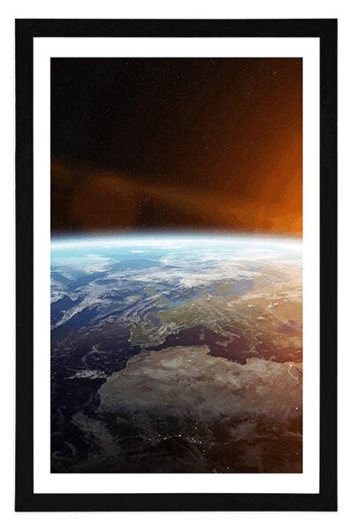 Poster cu passepartout vedere la planetă din univers