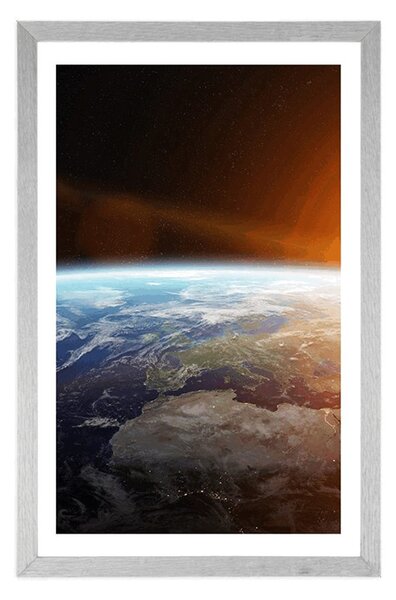 Poster cu passepartout vedere la planetă din univers