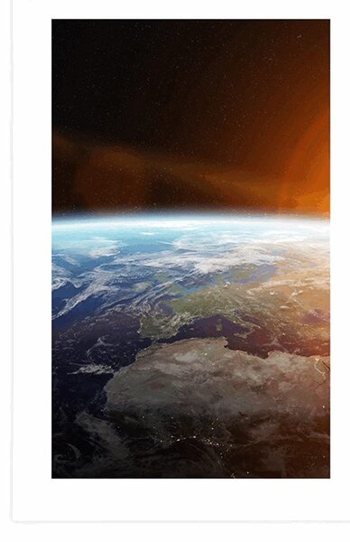 Poster cu passepartout vedere la planetă din univers