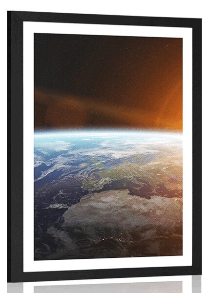 Poster cu passepartout vedere la planetă din univers