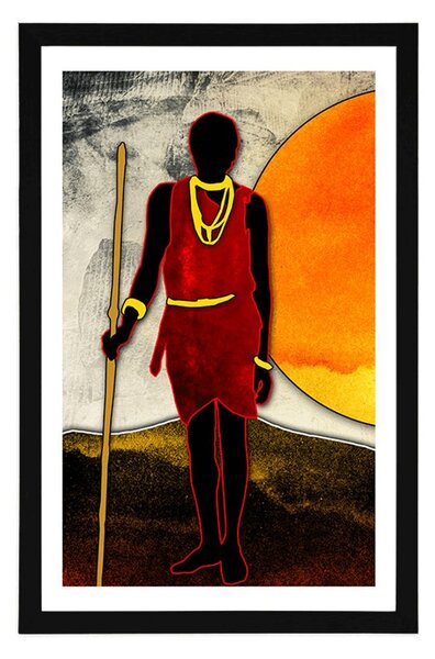 Poster cu passepartout vânător african