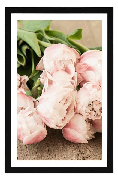 Poster cu passepartout buchet romantic