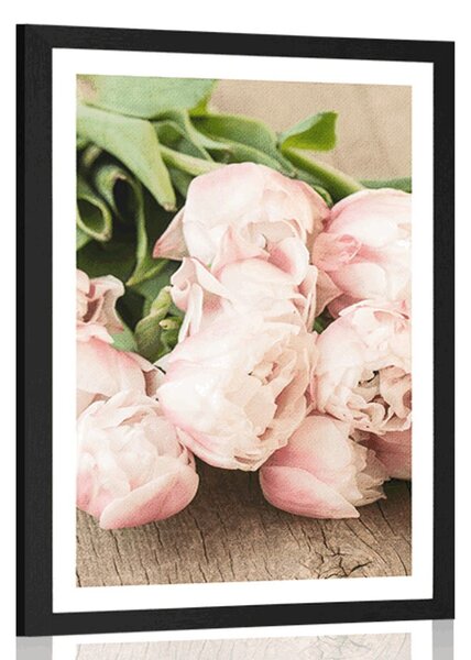 Poster cu passepartout buchet romantic
