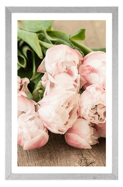 Poster cu passepartout buchet romantic