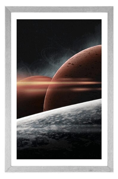Poster cu passepartout planetă în galaxie