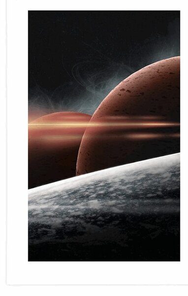 Poster cu passepartout planetă în galaxie