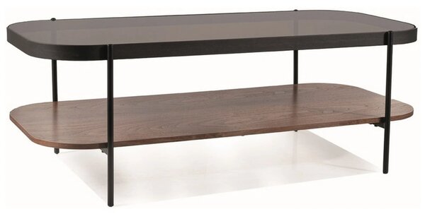 Masuta cafea PRIMA A, nuc/negru, 120x58x43 cm