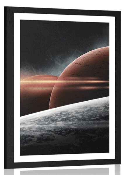 Poster cu passepartout planetă în galaxie
