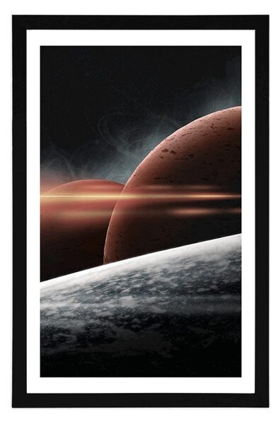 Poster cu passepartout planetă în galaxie