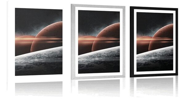 Poster cu passepartout planetă în galaxie
