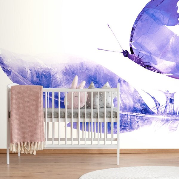 Tapet pană cu fluture în design violet