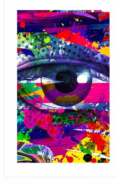 Poster cu passepartout ochiul uman în stil pop-art