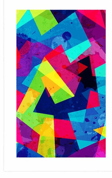 Poster cu passepartout model geometric cu efect grunge