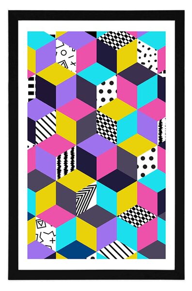 Poster cu passepartout model colorat