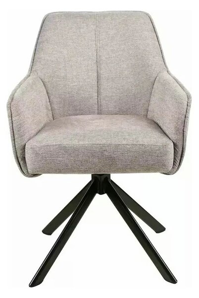 Scaun NOTTI, gri/negru, stofa clasica/metal, 55x45x83 cm