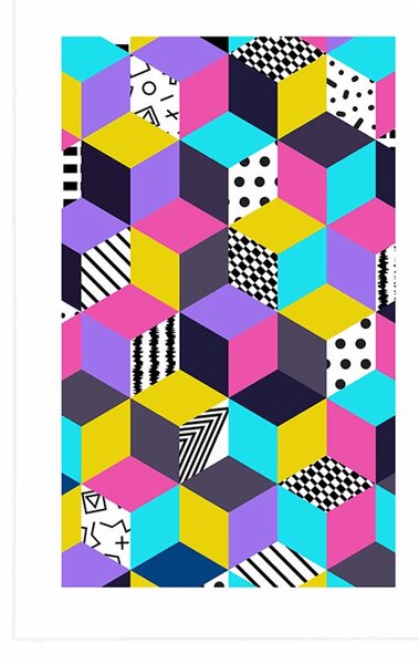 Poster cu passepartout model colorat