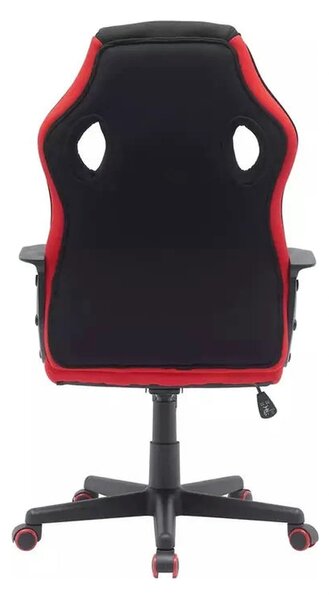 Scaun birou DAKAR, negru/rosu, stofa/plastic, 63x48x106/114 cm