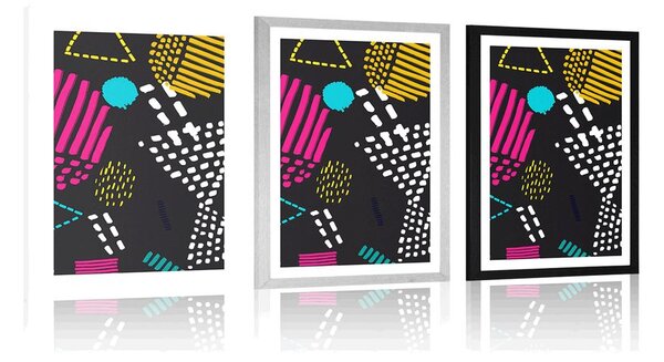 Poster cu passepartout model modern Memphis
