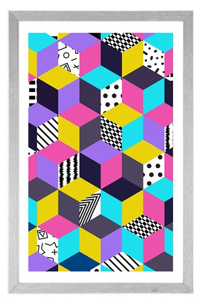 Poster cu passepartout model colorat