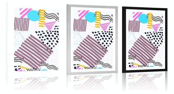 Poster cu passepartout model Memphis în stil pop-art