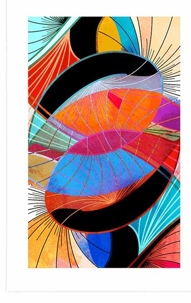 Poster cu passepartout abstracție viu colorată