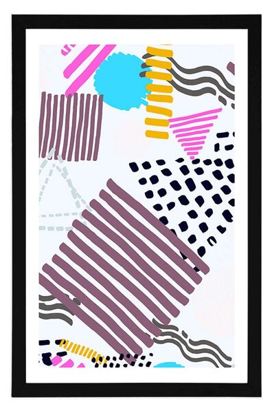 Poster cu passepartout model Memphis în stil pop-art