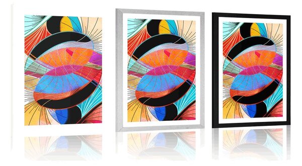 Poster cu passepartout abstracție viu colorată