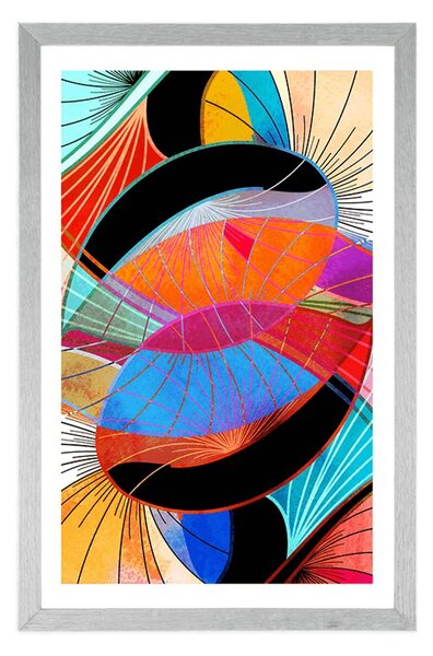 Poster cu passepartout abstracție viu colorată