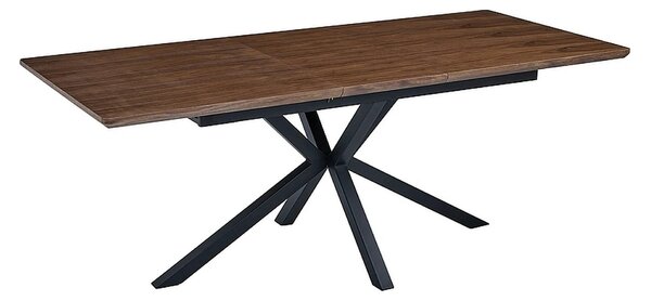 Masa extensibila LOGAN, nuc/negru mat, 160/200x90x75 cm