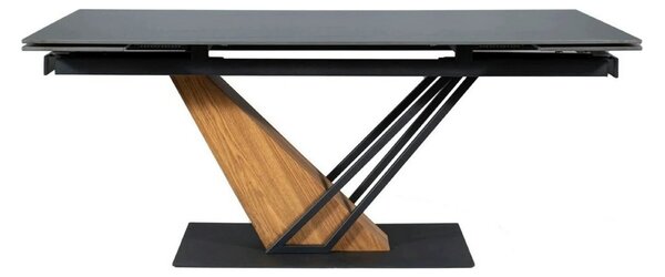 Masa extensibila moderna GENESIS, negru/stejar, 180/240x90x76 cm