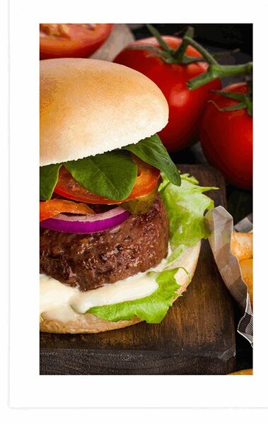 Poster cu passepartout hamburger american