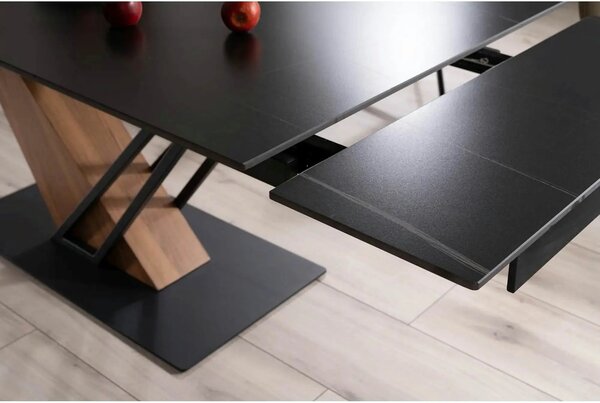 Masa extensibila moderna GENESIS, negru/stejar, 180/240x90x76 cm