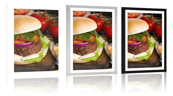 Poster cu passepartout hamburger american