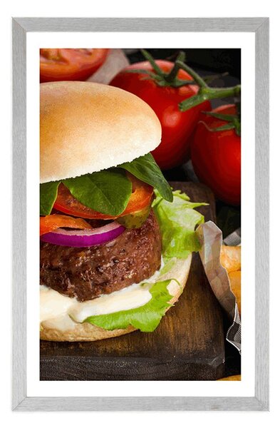 Poster cu passepartout hamburger american