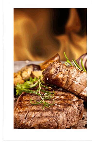 Poster cu passepartout steak de vită la grătar
