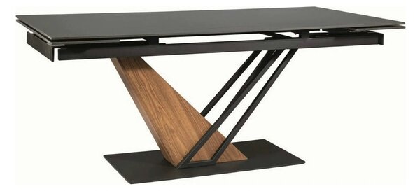 Masa extensibila moderna GENESIS, negru/stejar, 180/240x90x76 cm