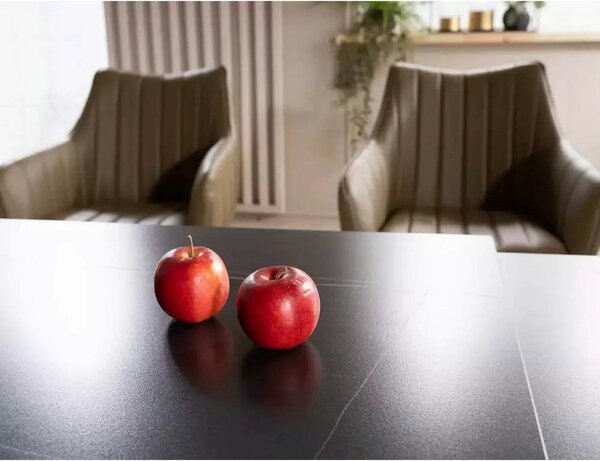 Masa extensibila moderna GENESIS, negru/stejar, 180/240x90x76 cm