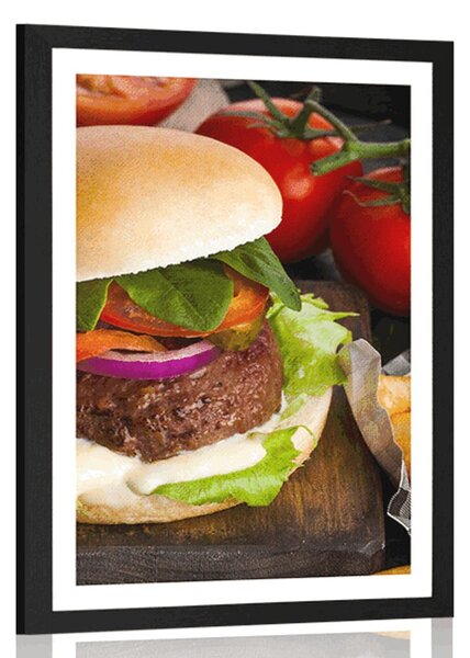 Poster cu passepartout hamburger american