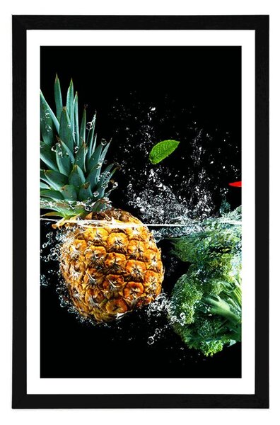 Poster cu passepartout fructe și legume organice