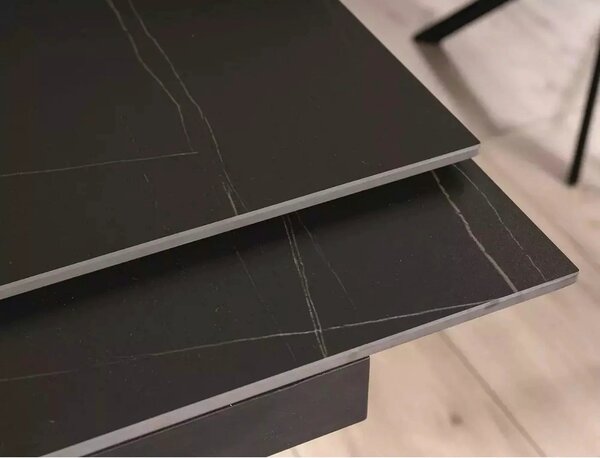 Masa extensibila moderna GENESIS, negru/stejar, 180/240x90x76 cm