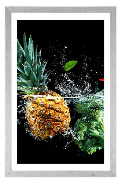 Poster cu passepartout fructe și legume organice