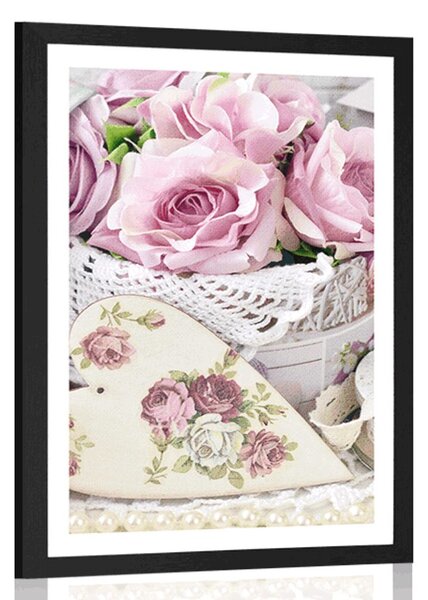 Poster cu passepartout stil romantic vintage