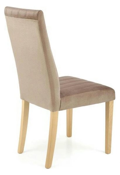 Scaun DIEGO 3, bej/stejar, stofa catifelata/lemn de fag, 47x59x99 cm