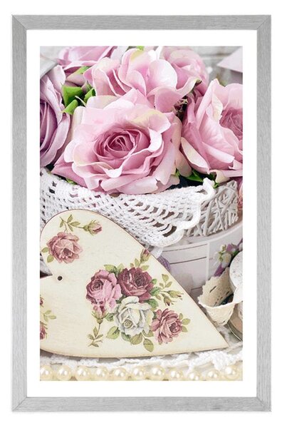 Poster cu passepartout stil romantic vintage