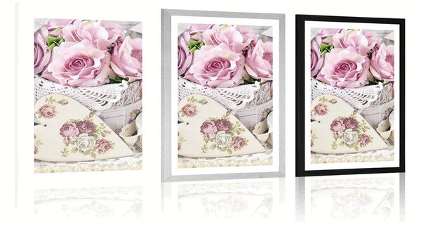 Poster cu passepartout stil romantic vintage