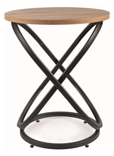Masuta cafea EOS E, stejar artisan/negru mat, 45x55 cm